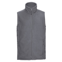 Men's grey fleece vest pill-free fleece Russell