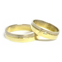 Zlaté snubní prsteny žlutobílé 0028 + DÁREK ZDARMA