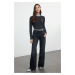 Trendyol Black High Waist Wide Leg Jeans