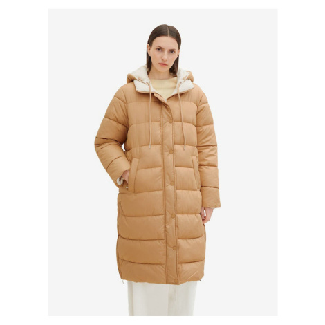 Béžový dámský zimní prošívaný oboustranný kabát Tom Tailor