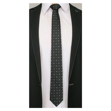 Černá puntíkatá pánská kravata