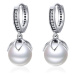 Visací dámské náušnice stříbro s perlami