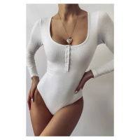 Madmext Women's White Bodysuit