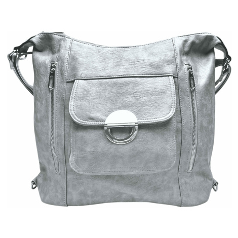 Velký světle šedý kabelko-batoh 2v1 s kapsami Tapple