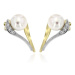 Diamantové náušnice s perlou 32265