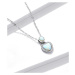 Stříbrný náhrdelník s přívěskem modré srdce LOAMOER