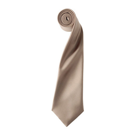Premier Workwear Pánská saténová kravata PR750 Khaki -ca. Pantone 7503
