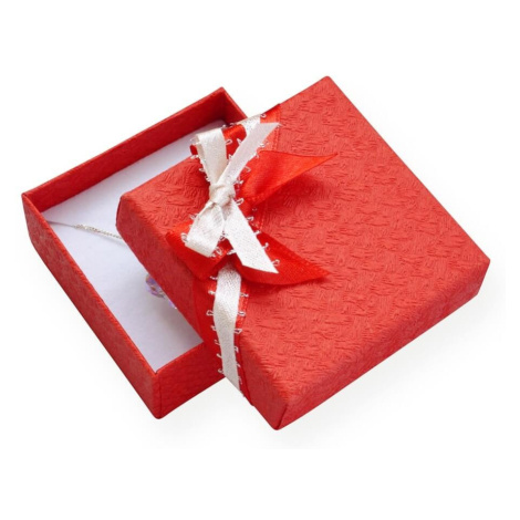 JK Box Červená dárková krabička s mašličkou GS-5/A7 JKbox