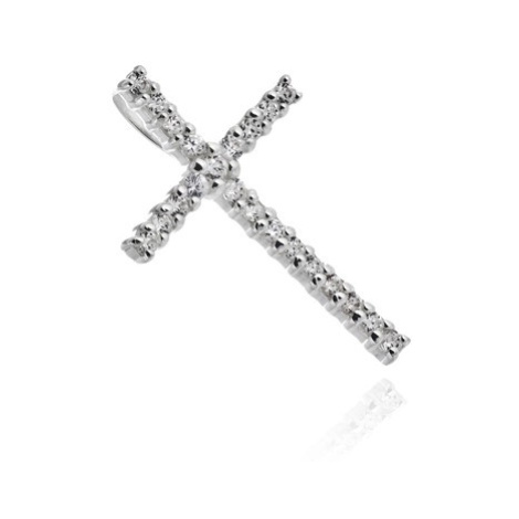 Stříbrný přívěsek 925 - velký třpytivý zirkonový kříž Šperky eshop
