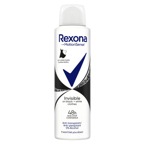 Rexona Invisible Black + White Antiperspirant sprej 150 ml