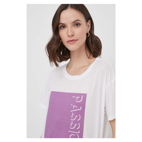 Bavlněné tričko Mos Mosh fialová barva