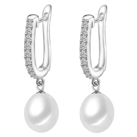 Gaura Pearls Stříbrné náušnice s bílou mm perlou Sierra, stříbro 925/1000 E1310-E07580021 Bílá