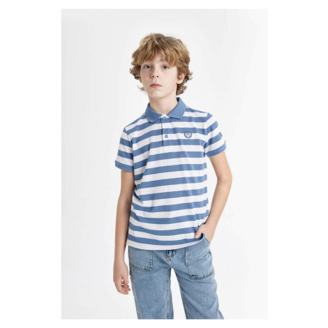 DEFACTO Boy Pique Short Sleeve Striped Polo T-Shirt