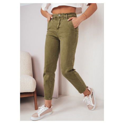 KHAKI ROVNÉ KALHOTY MOM FIT FINN BASIC