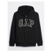 Mikina GAP Logo sherpa full-zip hoodie Černá