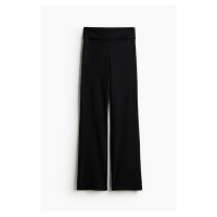 H & M - Žerzejové kalhoty Flared - černá
