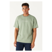 AC&Co / Altınyıldız Classics Men's Stone Green Boxy Fit Crew Neck Sweatshirt