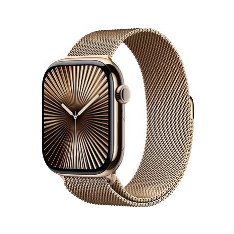 Apple Watch Series 10 46mm Cellular Zlatý titan se zlatým milánským tahem - M/L