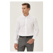 ALTINYILDIZ CLASSICS Men's White Non-iron Non-iron Slim Fit Slim-Fit 100% Cotton Buttoned Collar
