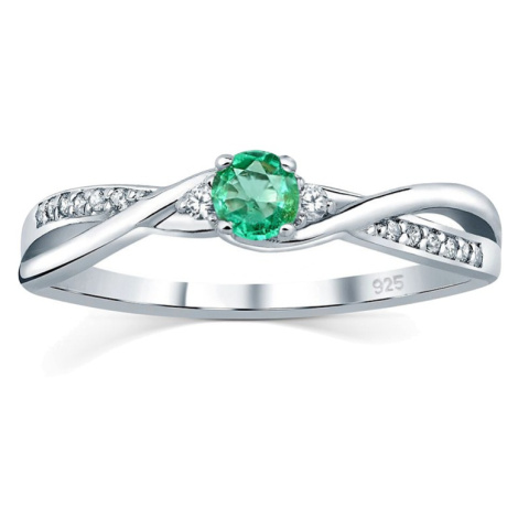 Silvego Stříbrný prsten s pravým přírodním smaragdem JJJR1100ER