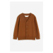 H & M - Propínací svetr z jemně pletené bavlny - béžová