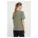 Bavlněné tričko New Balance WT41501DEK zelená barva