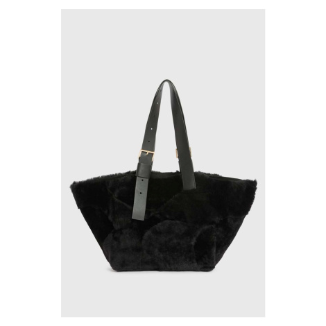 Kožená kabelka AllSaints Anik černá barva