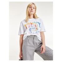 Tommy Jeans dámské bílé oversize triko