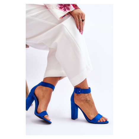 Semišové sandály na vysokém podpatku Tmavě modrá Jacqueline Kesi