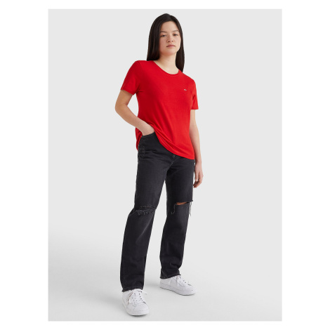 Červené dámské basic tričko Tommy Jeans - Dámské Tommy Hilfiger
