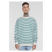 Pánská mikina Striped Crewneck - bílý písek/zelená