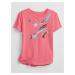 GAP Dětské tričko flippy sequin graphic t-shirt Růžová