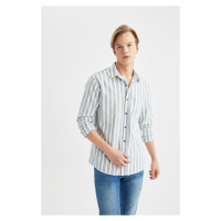 DEFACTO Regular Fit Striped Cotton Long Sleeve Shirt