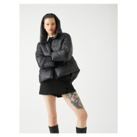 Koton Puffer Coat Hooded Zipper Pocket Detailed