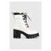 Kožené kotníkové boty Calvin Klein Jeans Chunky Heeled Boot Laceup dámské, bílá barva, na podpat