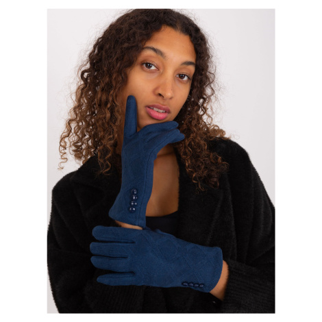 Tmavě modré zateplené dámské rukavice Fashionhunters