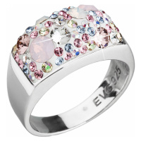 Evolution Group Stříbrný prsten s krystaly Swarovski růžový 35014.3 magic rose