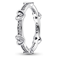 Pandora Romantický stříbrný prsten s kubickými zirkony Moments 192496C01 58 mm