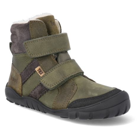 Barefoot dětské zimní boty Koel - Milo Hydro Tex Khaki zelené Koel4kids