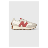 Semišové sneakers boty New Balance U327LV bílá barva