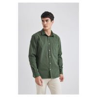 DEFACTO Relax Fit Polo Collar Gabardine Long Sleeve Shirt