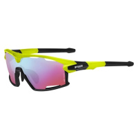 R2 Rocket Neon Yellow-Black Matt/Blue Revo Pink Cyklistické brýle