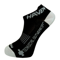 HAVEN Cyklistické ponožky klasické - SNAKE SILVER NEO - černá/bílá