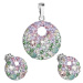 Evolution Group Sada šperků s krystaly Swarovski náušnice a přívěsek mix barev fialová kulaté 39