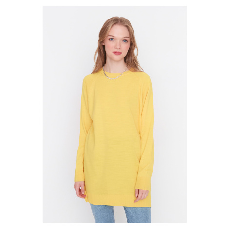 Trendyol Yellow Crew Neck Pletený svetr