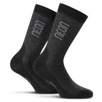 NEON Cyklistické ponožky klasické - NEON 3D - černá/šedá
