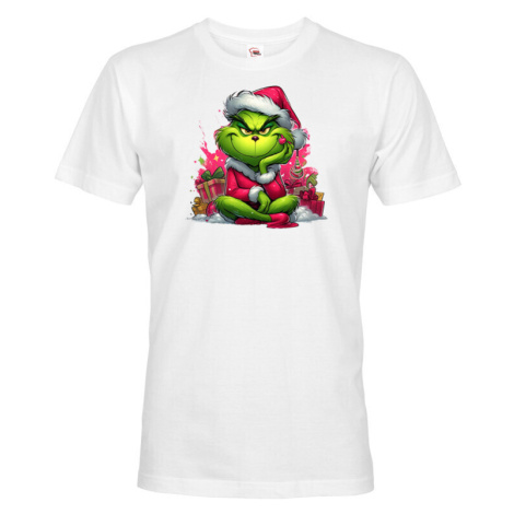 Pánské triko Grinch s dárky - skvělé vánoční triko BezvaTriko