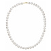 Perlový náhrdelník bílý z pravých říčních perel se zlatým 14 karátovým zapínáním 922003.1