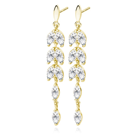 Olivie Svatební dlouhé stříbrné náušnice GOLD 9210