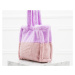 Dámská velká oboustranná kabelka s chlupem fialovo - růžová